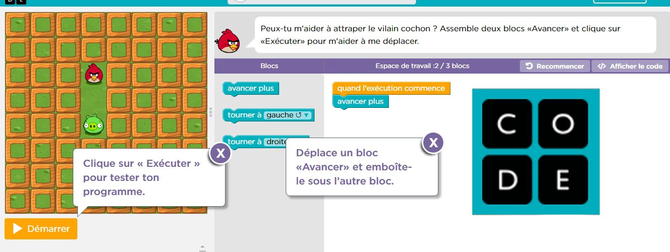 Interface d'Angry Birds